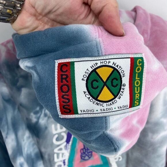 Cross Colors Black Lives tie dye Cropped Graphic hoodie NWT Womens s - Picture 5 of 9